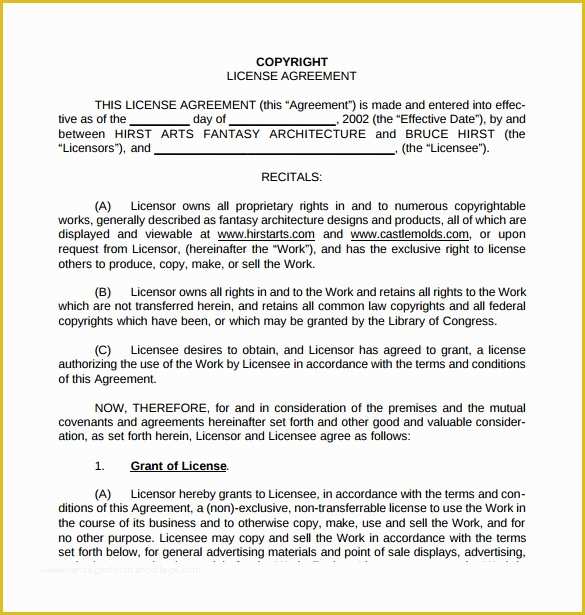 Licence Agreement Template Free Of 8 License Agreement Samples Templates Examples