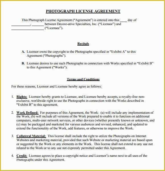 Licence Agreement Template Free Of 8 Sample License Agreements – Pdf Doc