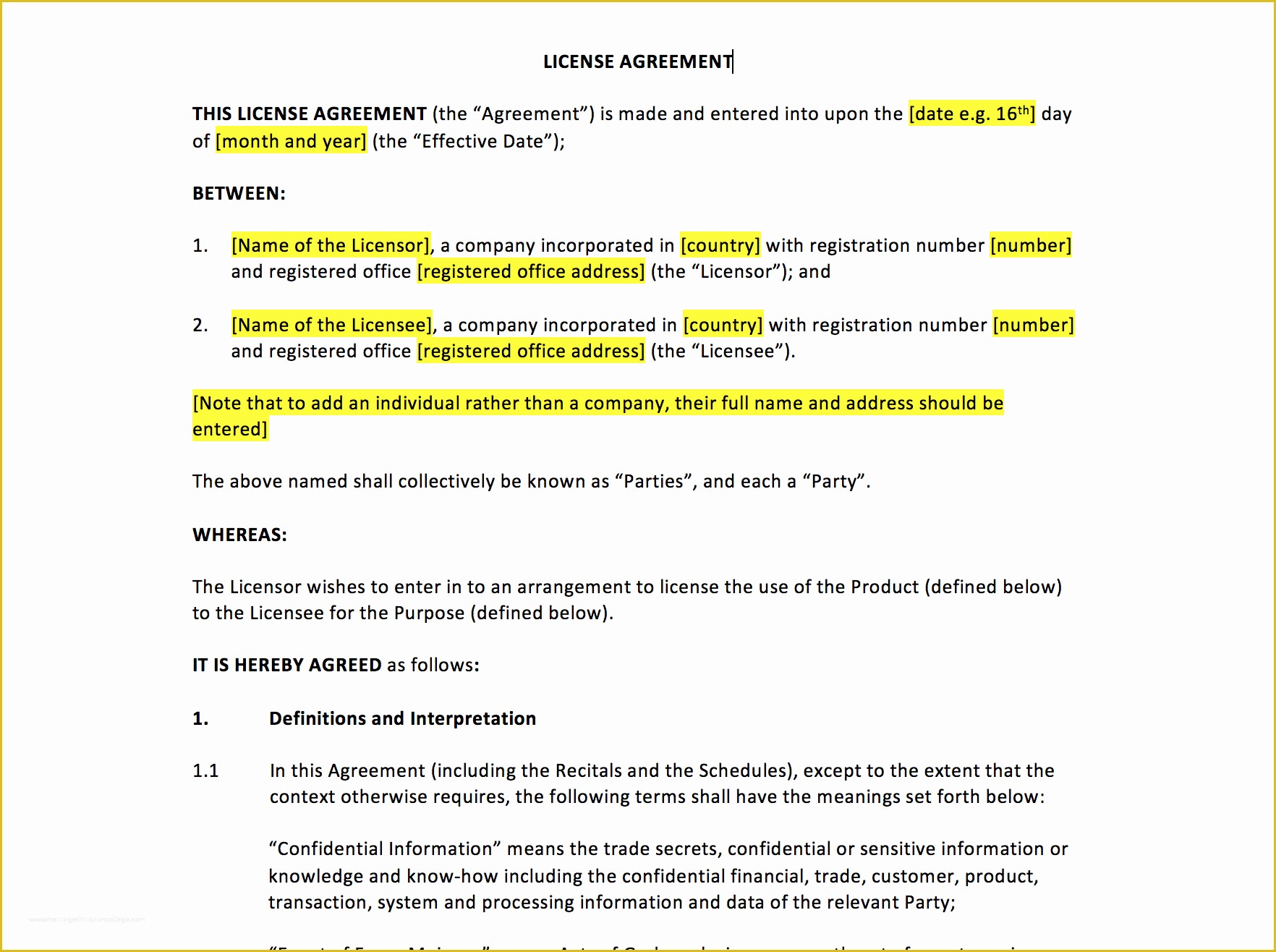 Licence Agreement Template Free Of License Agreement Template – Uk Template Agreements and