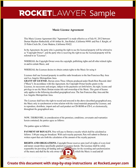 Licence Agreement Template Free Of Music Licence Agreement Free Music License Agreement