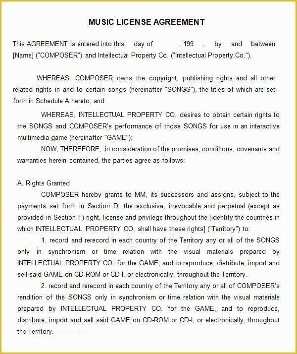 Licence Agreement Template Free Of Sample License Agreement Template 27 Free Documents In