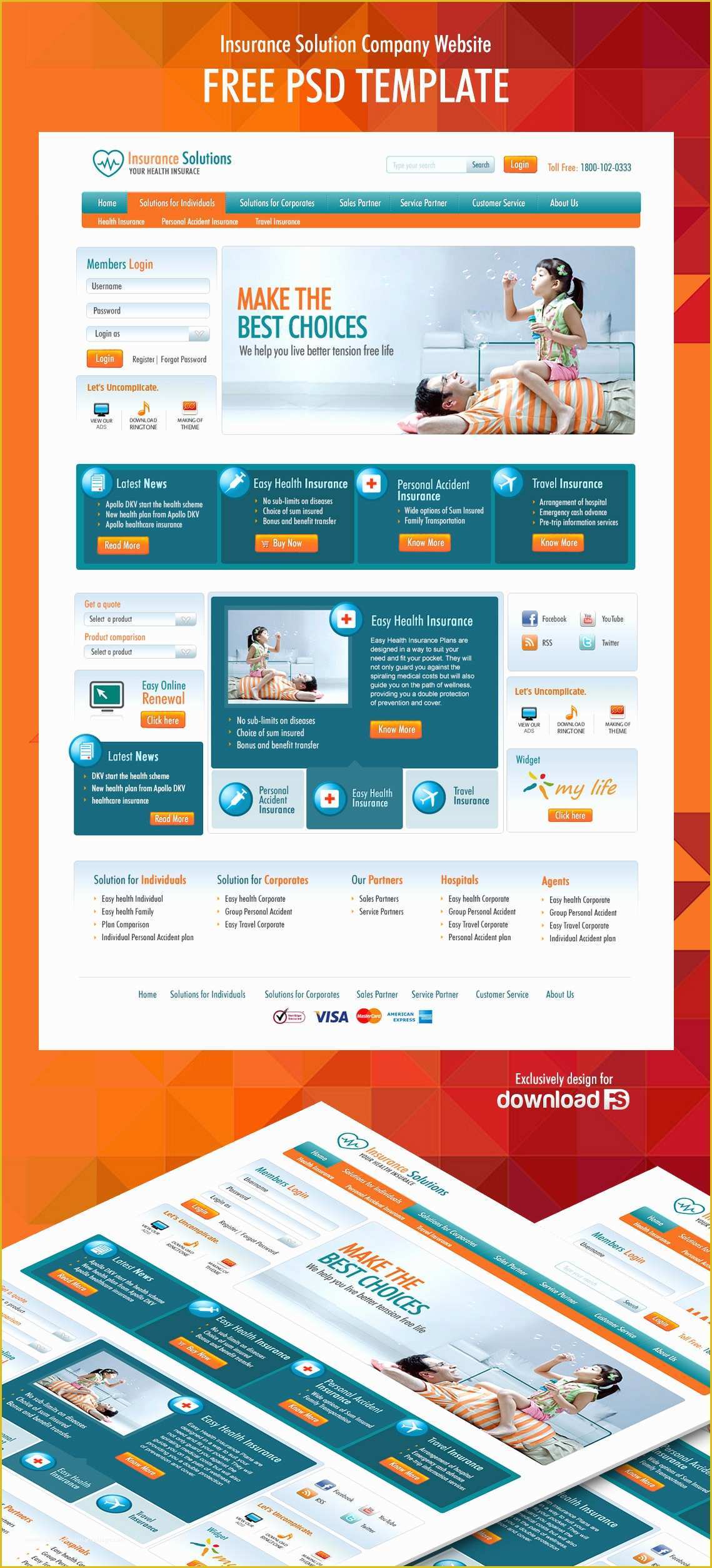 Life Insurance Website Templates Free Download Of Insurance solution Pany Website Psd Template by