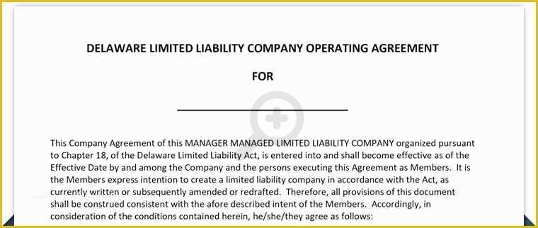 Limited Liability Company Operating Agreement Template Free Of Delaware Llc Operating Agreement – Free Template