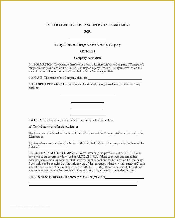 Limited Liability Company Operating Agreement Template Free Of Member Managed Llc Operating Agreement Template – Majestefo