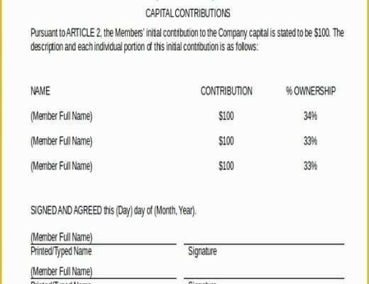 Limited Liability Company Operating Agreement Template Free Of Sample Operating Agreement form 10 Free Documents In