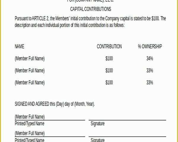 Limited Liability Company Operating Agreement Template Free Of Sample Operating Agreement form 10 Free Documents In