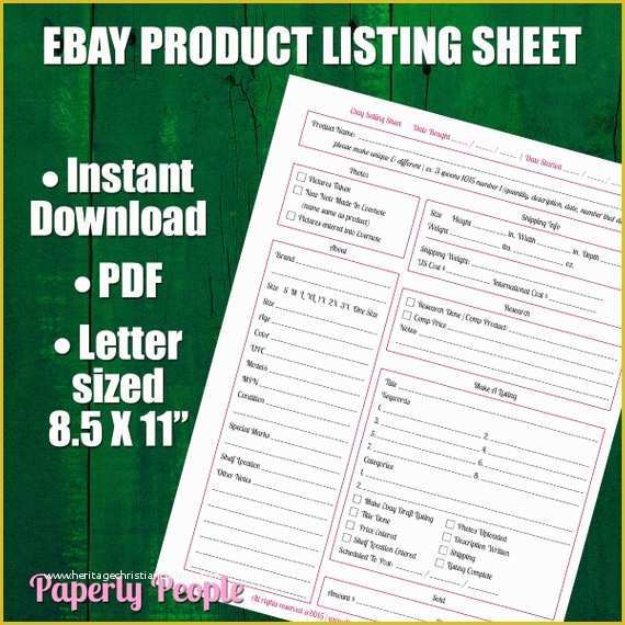 Listing Templates for Ebay Free Of Ebay Products Listing Sheet 2 Versions Evernote &amp; Dropbox