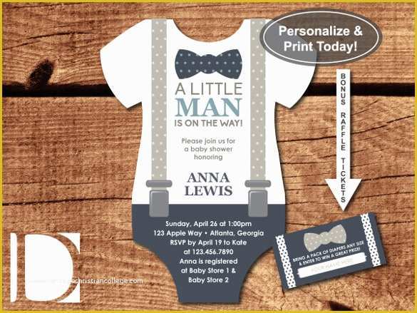 Little Man Birthday Invitation Template Free Of 35 Diaper Invitation Templates – Psd Vector Eps Ai