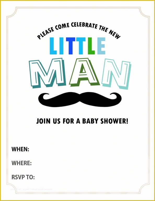 Little Man Birthday Invitation Template Free Of All Cute Free Baby Shower Invitations to Print