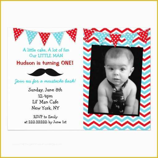 Little Man Birthday Invitation Template Free Of Chevron themed First Birthday Invites Templates for Boy