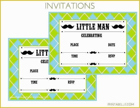 Little Man Birthday Invitation Template Free Of Free Little Man Mustache Bash Party Printables From