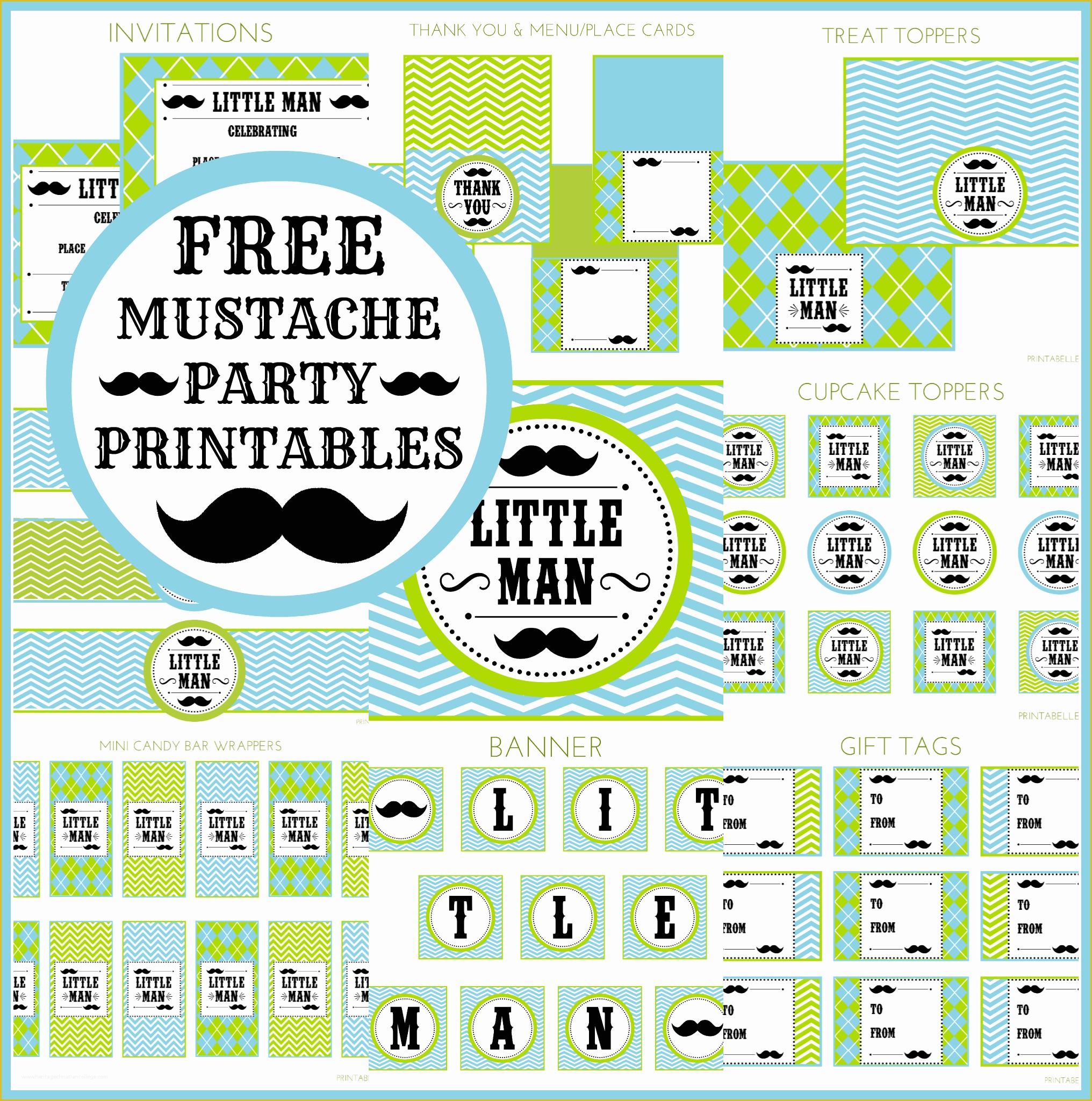 Little Man Birthday Invitation Template Free Of Free Little Man Mustache Bash Party Printables From