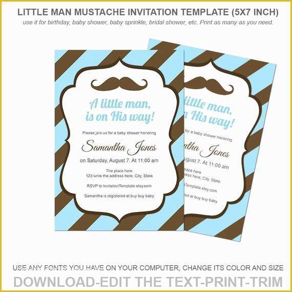 Little Man Birthday Invitation Template Free Of Items Similar to Little Man Mustache Invitation Template
