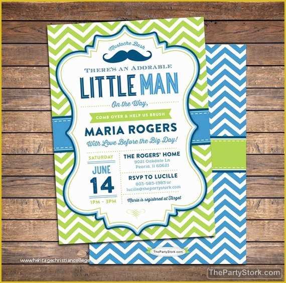 Little Man Birthday Invitation Template Free Of Little Man Baby Shower Invitation Mustache Baby Shower