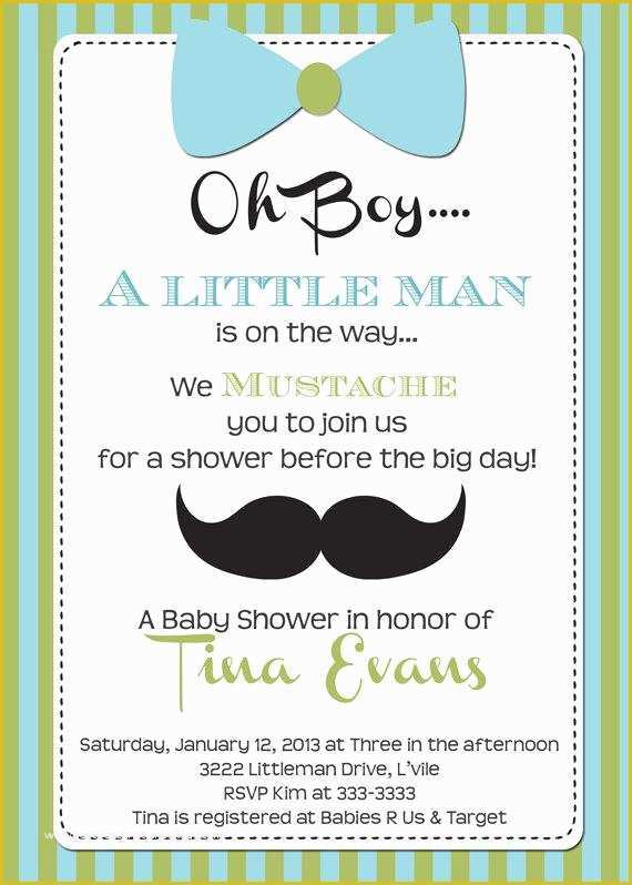 Little Man Birthday Invitation Template Free Of Little Man Baby Shower Invitation Printable by Partypopinvites