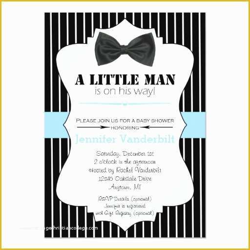 Little Man Birthday Invitation Template Free Of Little Man Bow Tie Baby Shower Invitation