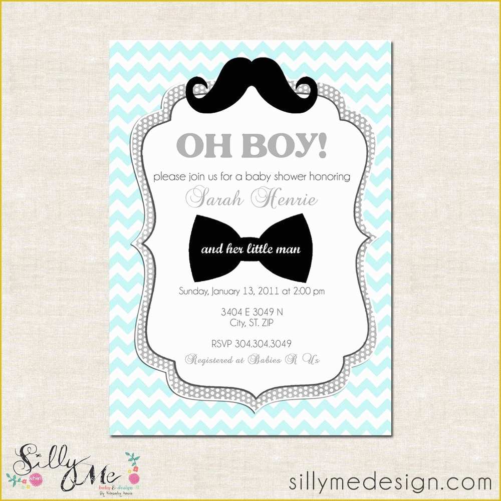Little Man Birthday Invitation Template Free Of Little Man Custom Baby Shower Invitation Bridal by