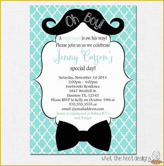 Little Man Birthday Invitation Template Free Of Little Man Invitation Oh Boy Invitation Mustache Baby