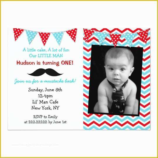 Little Man Birthday Invitation Template Free Of Little Man Mustache Birthday Party Invitations