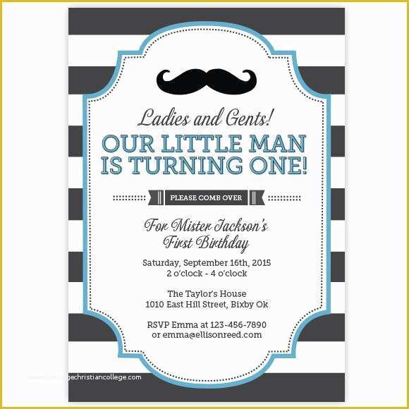 Little Man Birthday Invitation Template Free Of Little Man Mustache Invitation – Ellison Reed