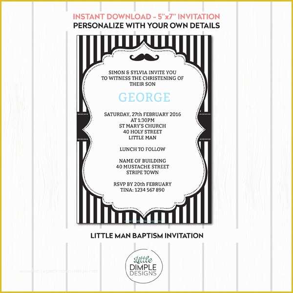 Little Man Birthday Invitation Template Free Of Little Man Mustache Printable Invitation Template In Black