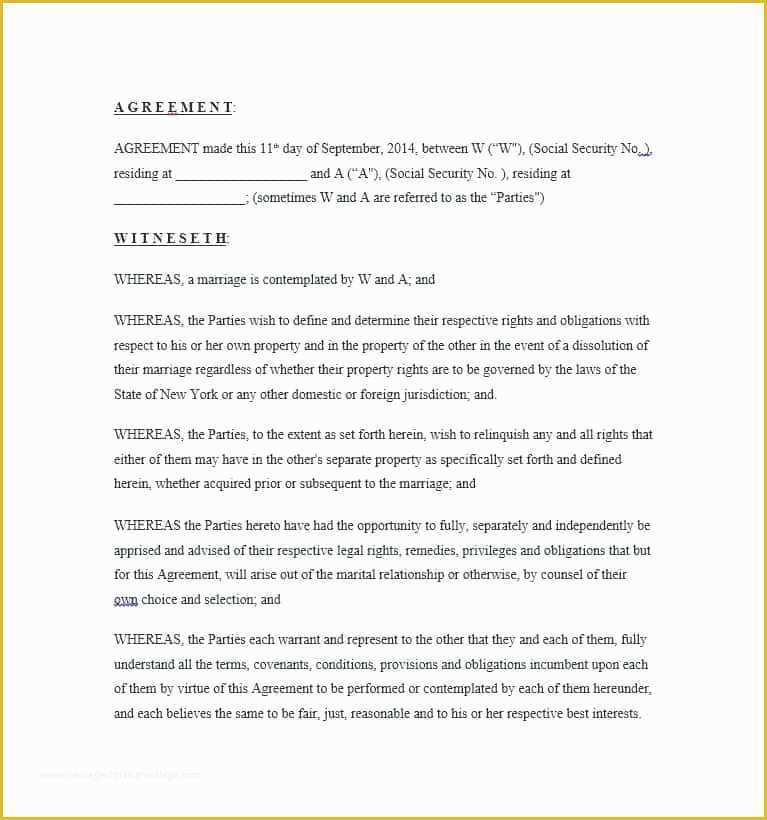 Living together Agreement Template Free Of Cohabitation Agreement 30 Free Templates & forms