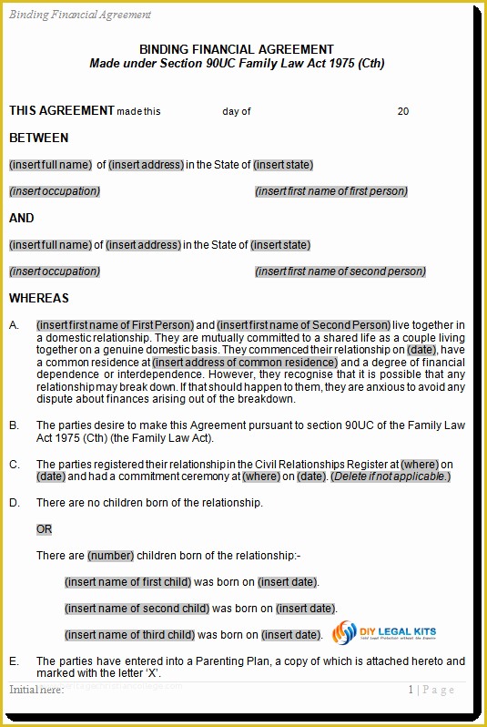 Living together Agreement Template Free Of Cohabitation Agreement Template for De Facto Couples