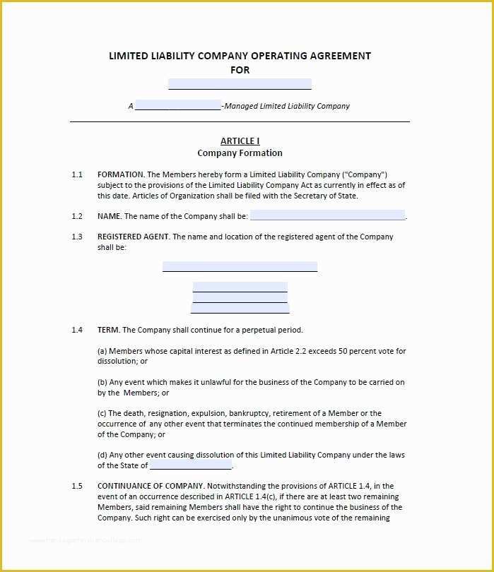 Llc Partnership Agreement Template Free Download Of 30 Professional Llc Operating Agreement Templates