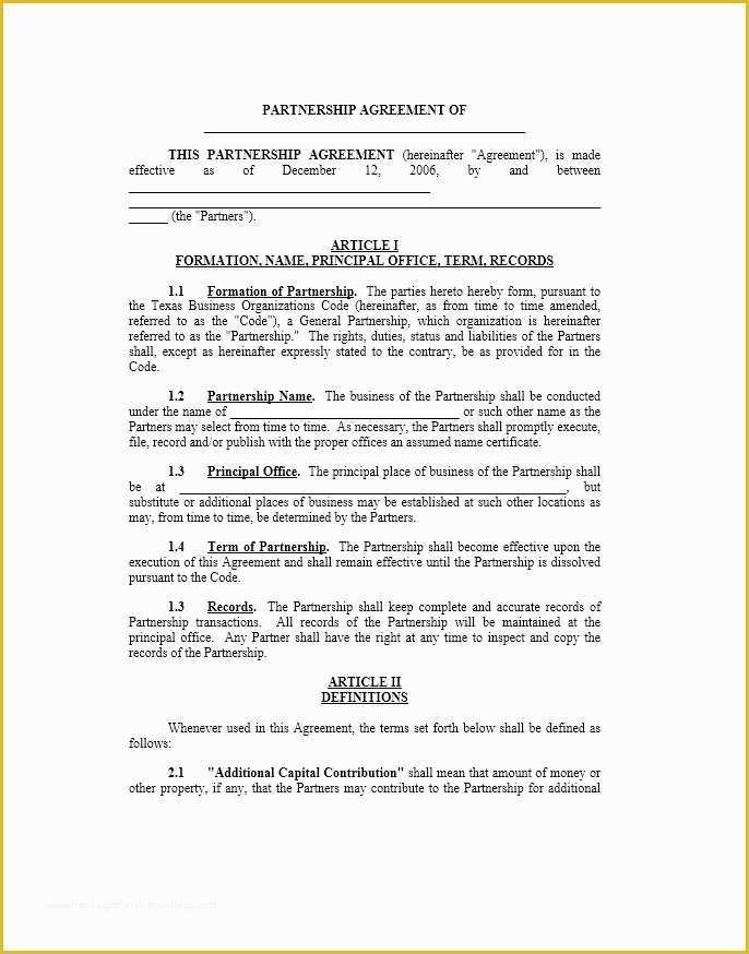 Llc Partnership Agreement Template Free Download Of 40 Free Partnership Agreement Templates Business