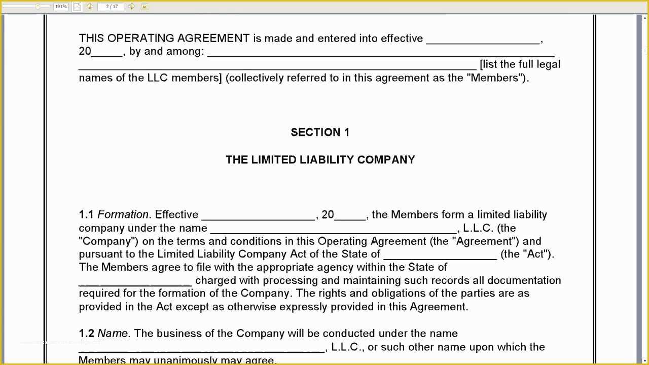 Llc Partnership Agreement Template Free Download Of Agreement Llc Operating Agreement Template