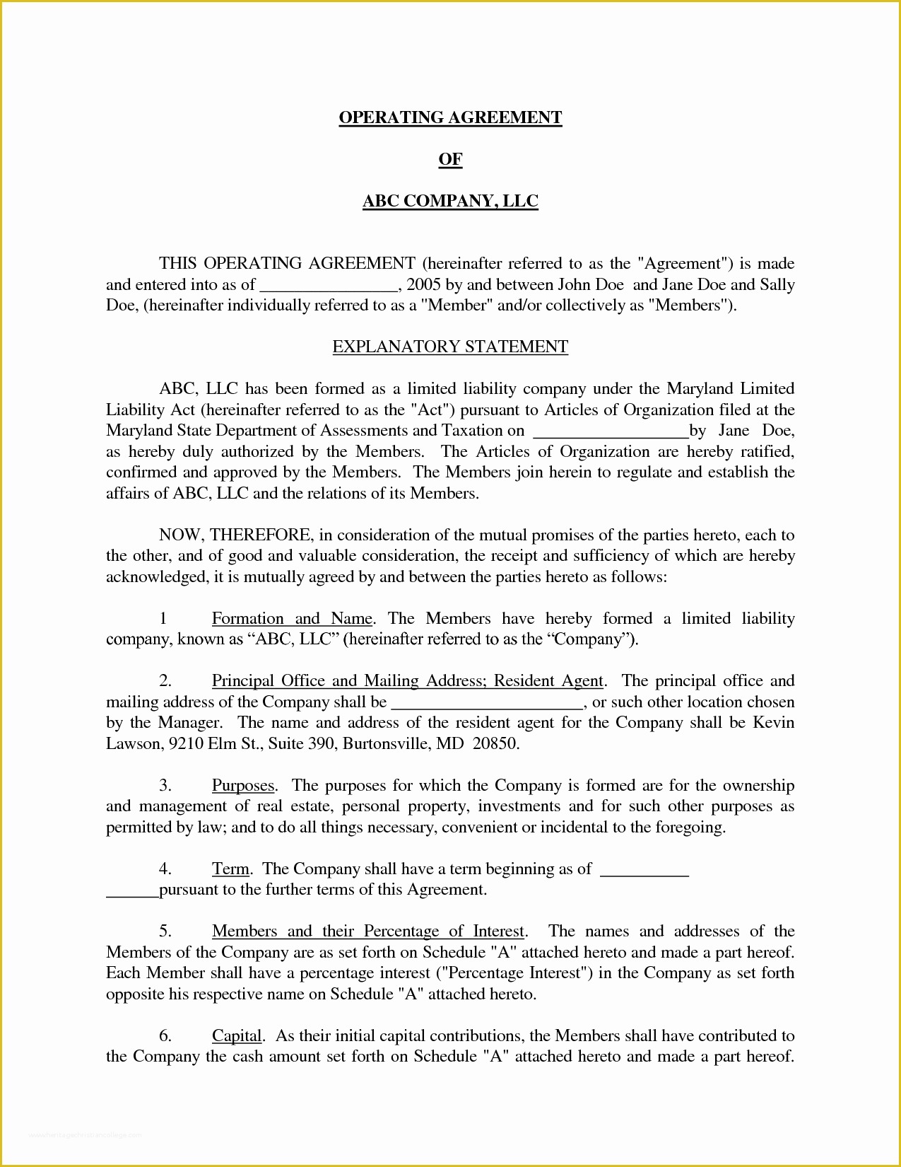 Llc Partnership Agreement Template Free Download Of Basic Llc Operating Agreement by Jmcinerny Llc