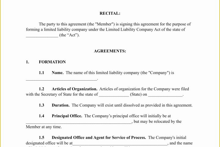 Llc Partnership Agreement Template Free Download Of Download Single Member Llc Operating Agreement Template