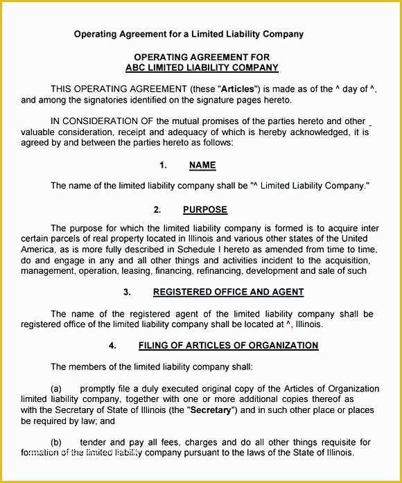 Llc Partnership Agreement Template Free Download Of Limited Liability Pany Operating Agreement Template