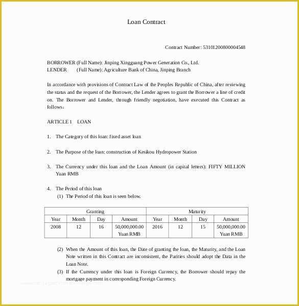 Loan Contract Template Free Of 30 Loan Contract Templates – Pages Word Docs
