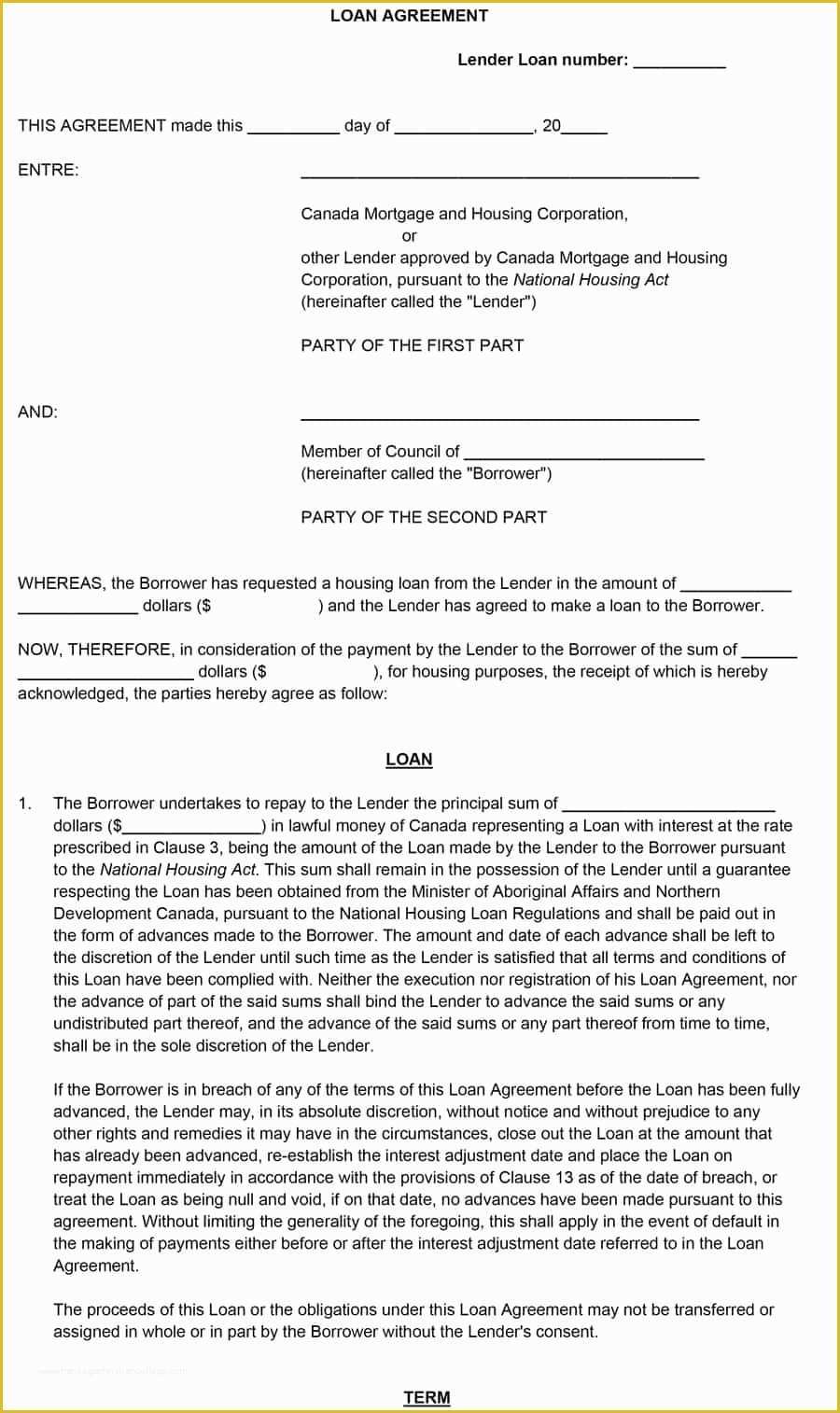 Loan Contract Template Free Of 40 Free Loan Agreement Templates [word &amp; Pdf] Template Lab
