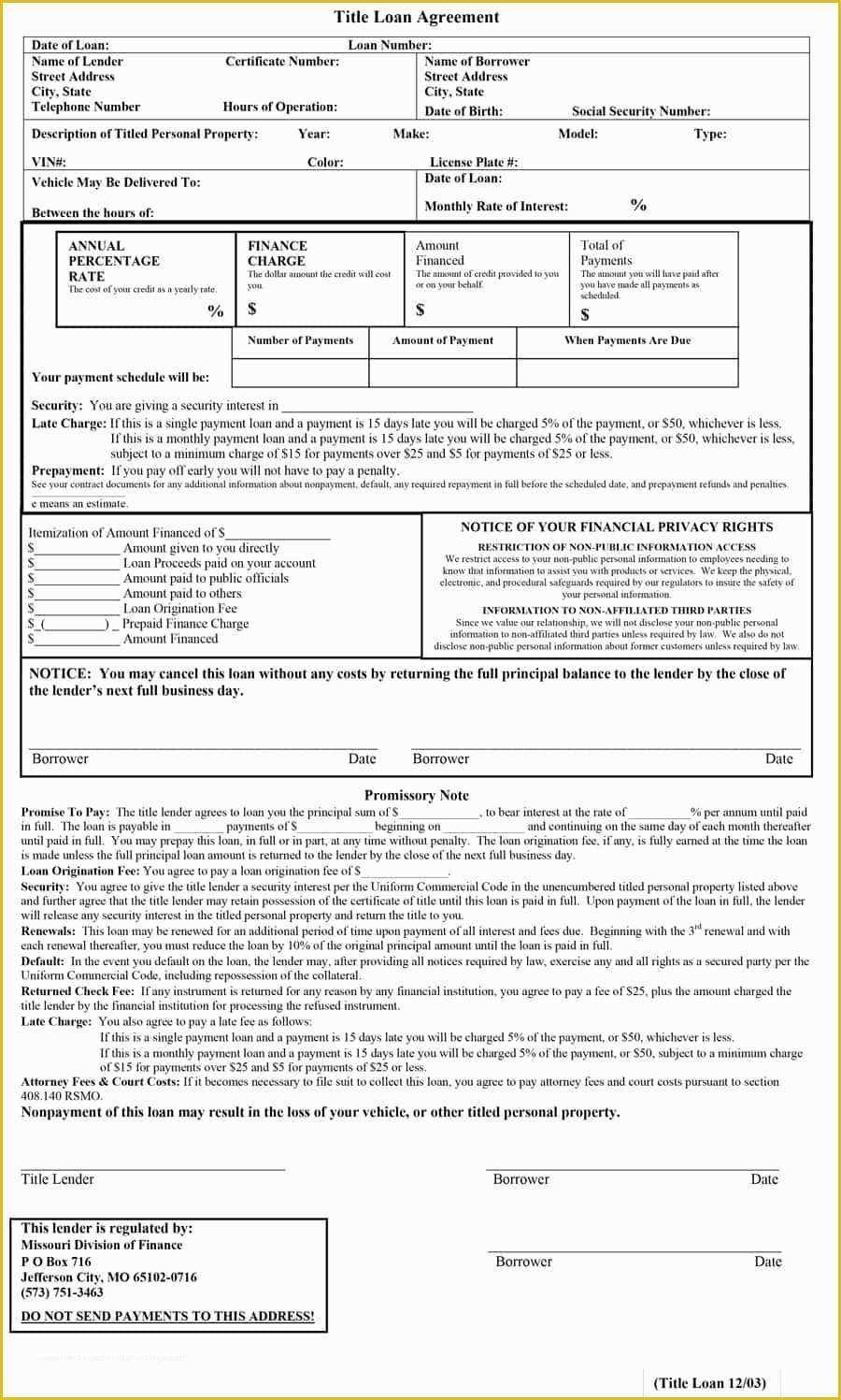 Loan Contract Template Free Of 40 Free Loan Agreement Templates [word &amp; Pdf] Template Lab