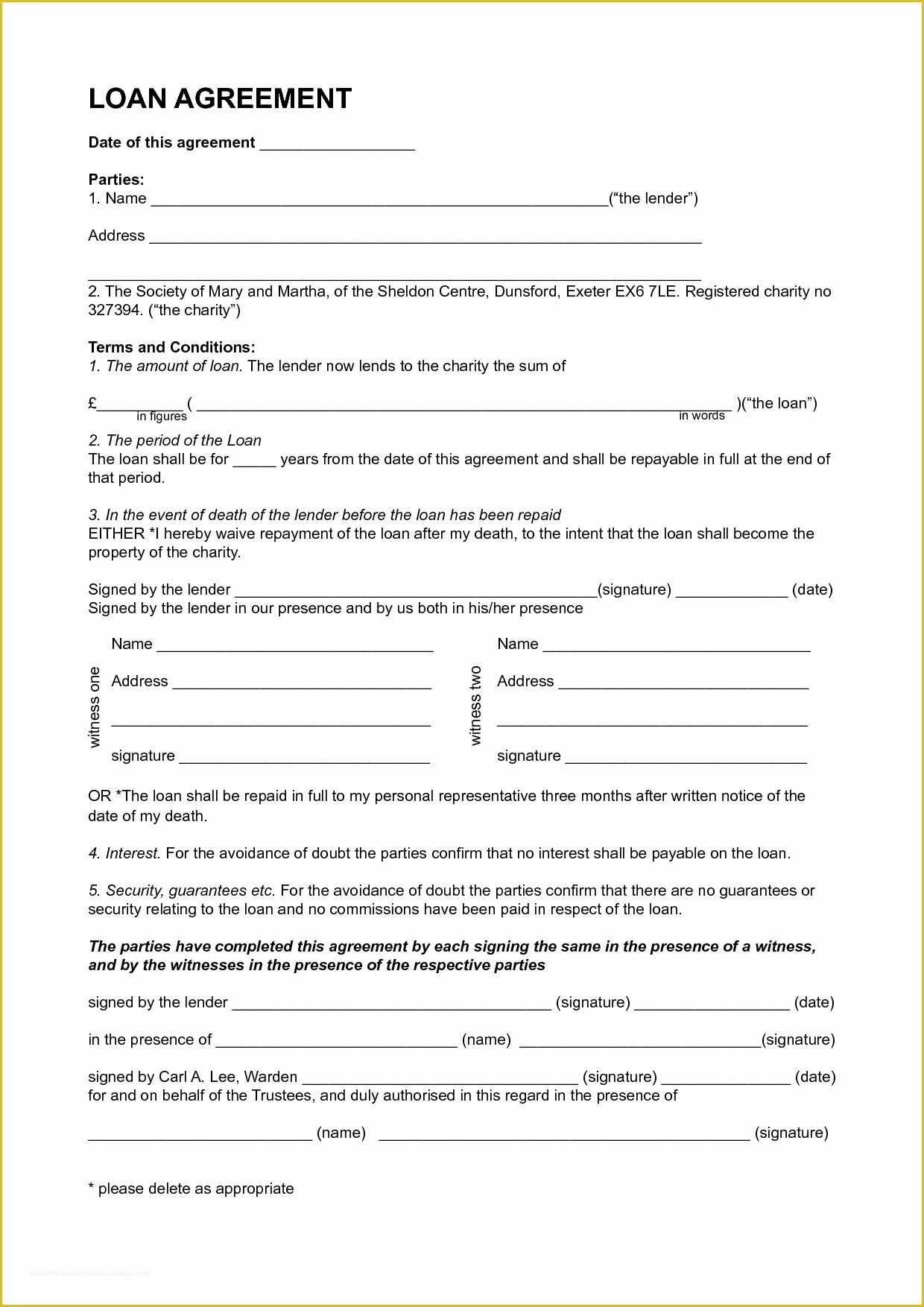 Loan Contract Template Free Of Money Loan Contract Template Free Free Printable Documents