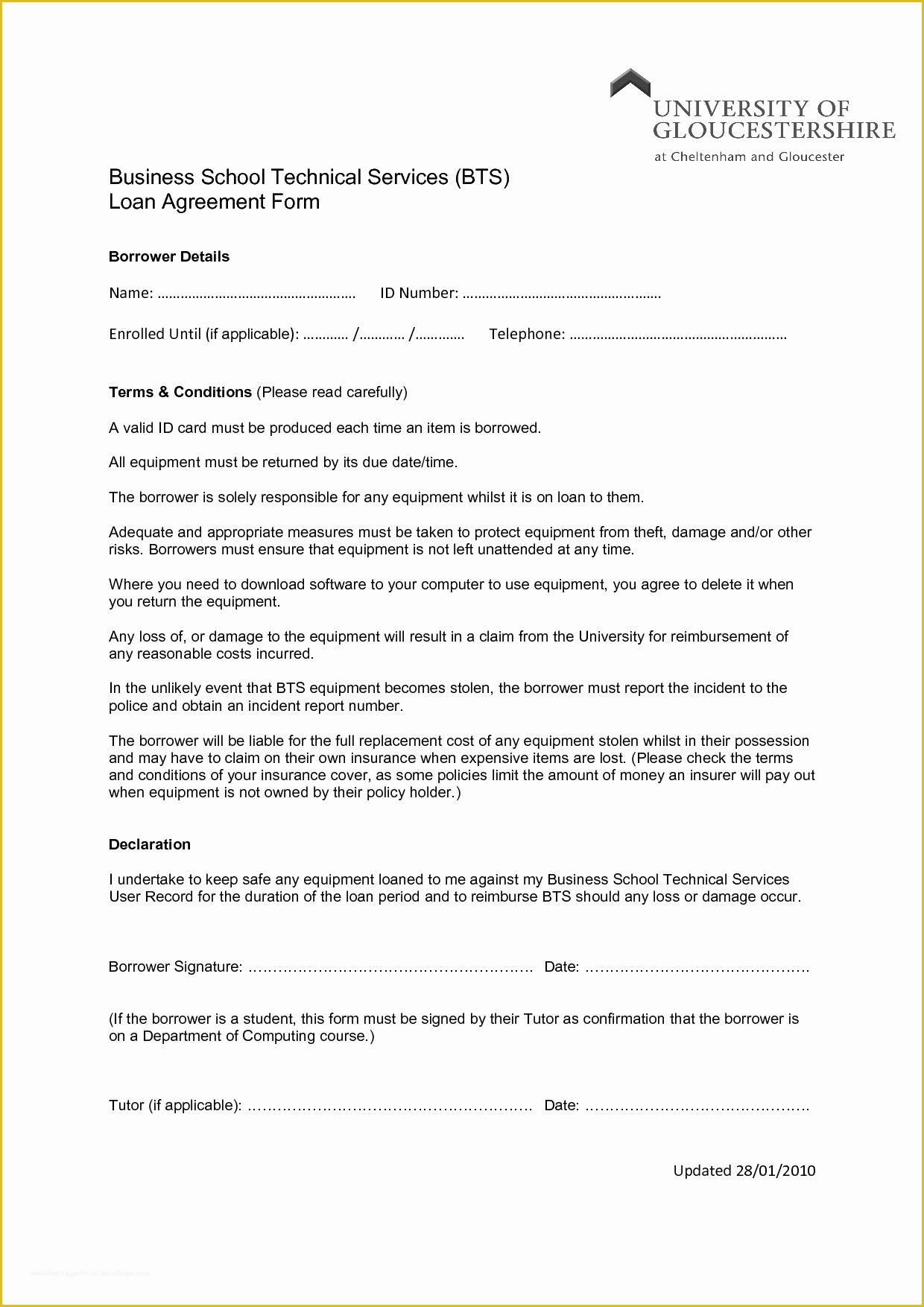 Loan Contract Template Free Of Printable Sample Loan Agreement form form