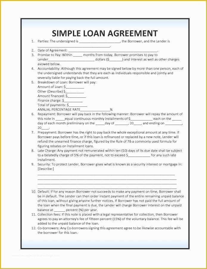 Loan Contract Template Free Of Simple Loan Agreement Sample Vatansun