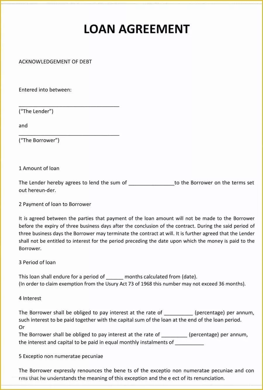 Loan Repayment Agreement Template Free Of 40 Free Loan Agreement Templates [word & Pdf] Template Lab