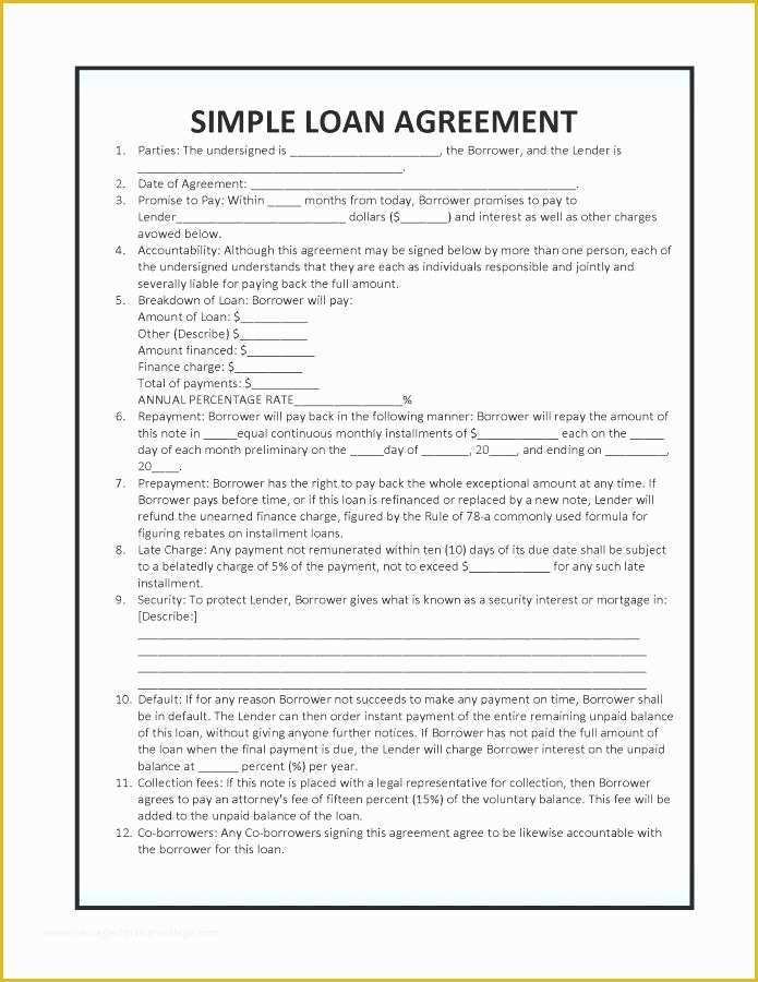 Loan Repayment Agreement Template Free Of Equipment Loan Agreement form Simple Repayment Template