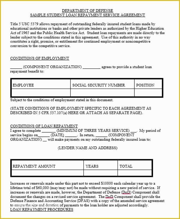Loan Repayment Contract Free Template Of 28 Contract Templates In Doc