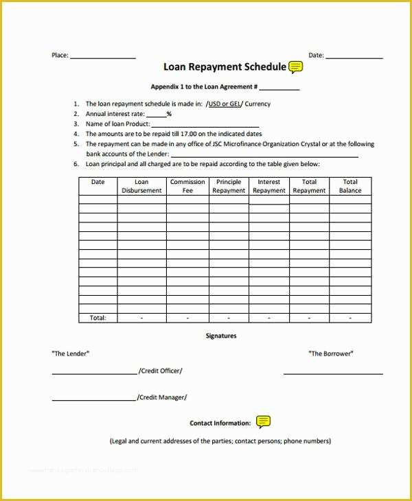 Loan Repayment Contract Free Template Of Loan Agreement form Template