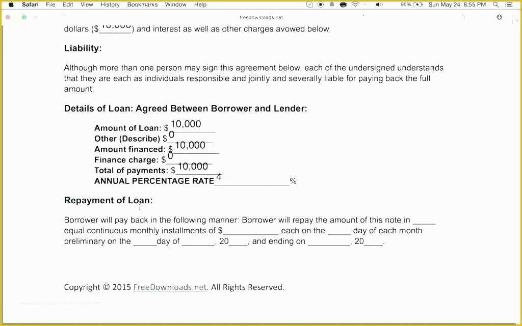 Loan Repayment Template Free Download Of Basic Loan Agreement Template