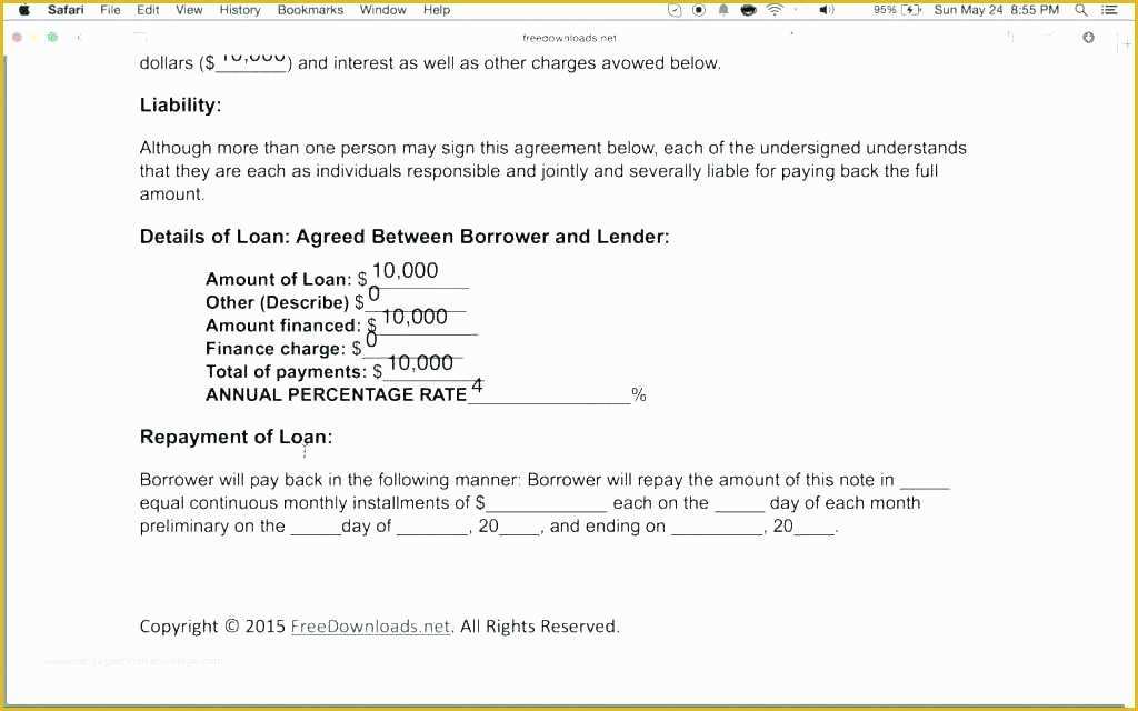 Loan Repayment Template Free Download Of Basic Loan Agreement Template
