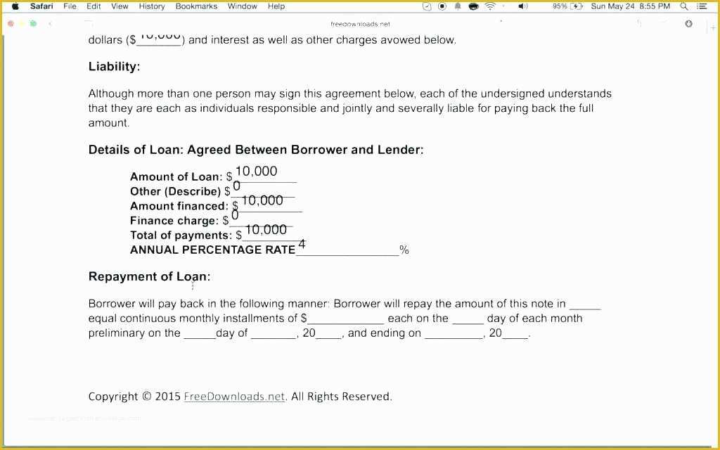 Loan Repayment Template Free Download Of Loan Agreement Template Doc – Idmanado