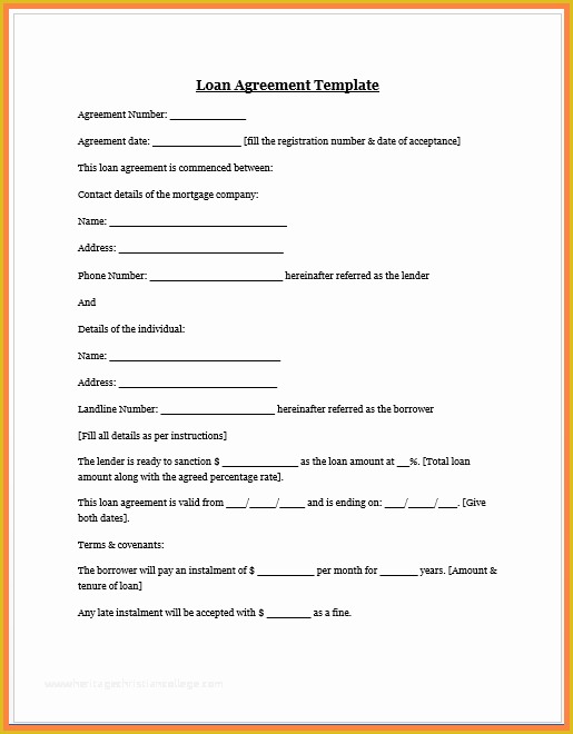 Loan Template Free Download Of 8 Loan Agreement Template Between Family Members