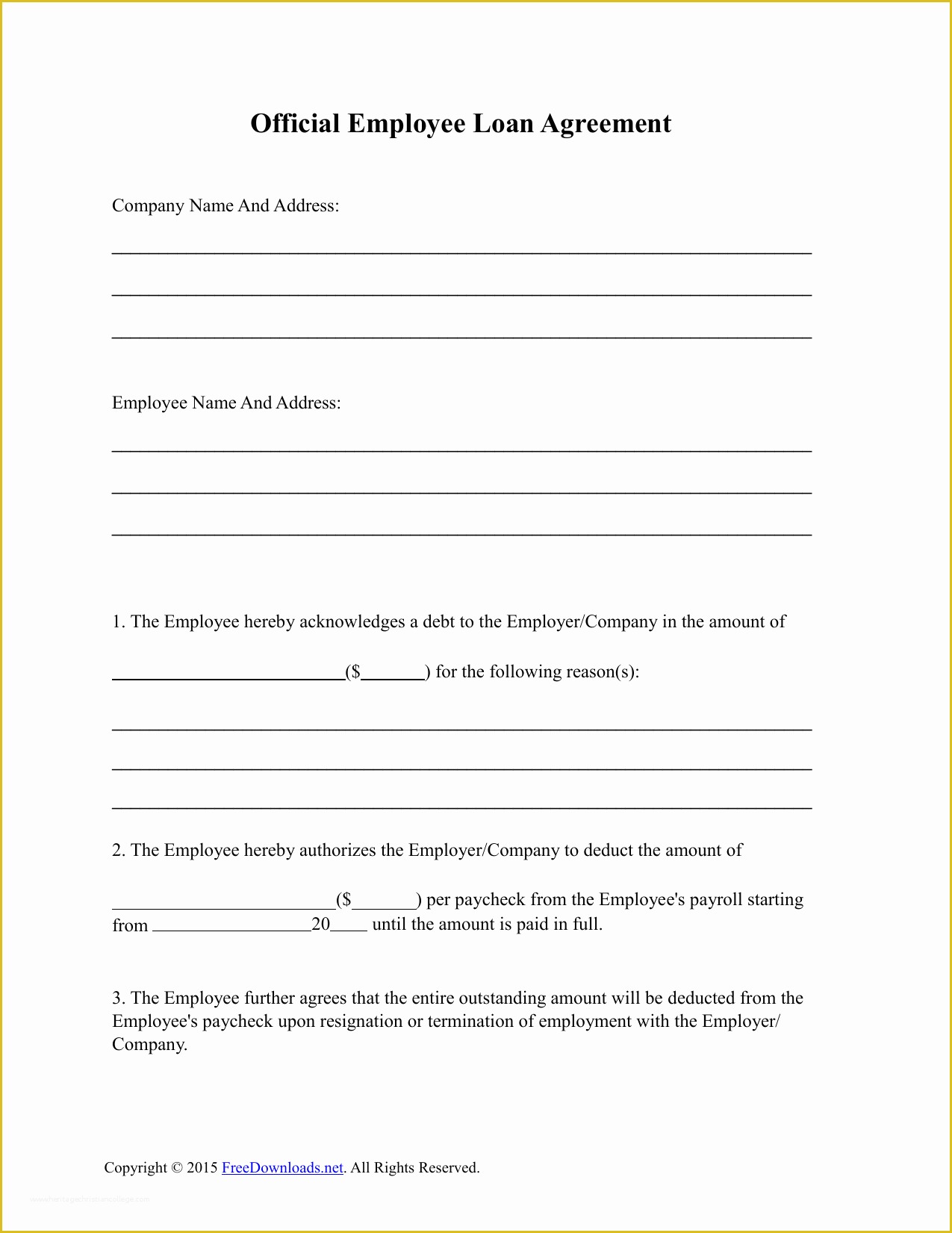 Loan Template Free Download Of Download Employee Loan Agreement Template Pdf