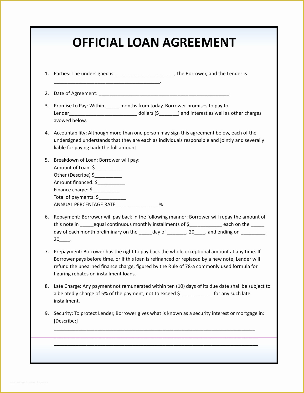 Loan Template Free Download Of Download Simple Loan Agreement Template Pdf Rtf