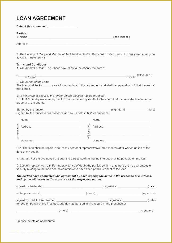 Loan Template Free Download Of Loan Agreement Template Uk